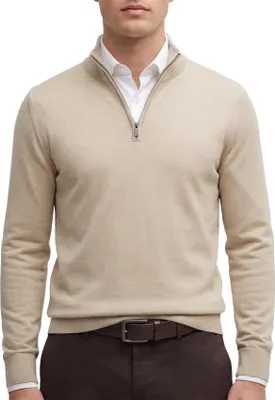 Produktbild von Boss Black Ebenji Half-Zip-Pullover beige