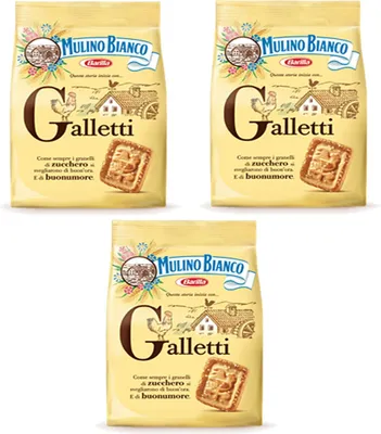 Produktbild von 3x Mulino Bianco Kekse Galletti 350g Italien biscuits cookies kuchen brioche
