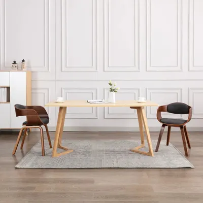 Produktbild von Esszimmerstühle 2 Stk. Bugholz und Grau Stoff , Esszimmerstühle Design 2024