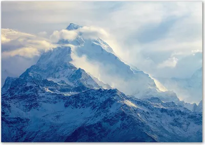 Produktbild von Tulup® Leinwandbild - 100x70 cm - Wandkunst - Drucke auf Leinwand - Leinwanddruck  - Landschaften - Blau - Berggipfel