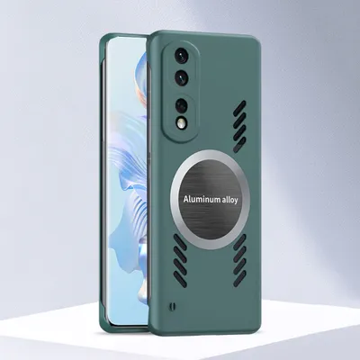 Produktbild von Honor 80 Pro Hülle, Frameless PC Matt Kühlabdeckung Loch Wärmeableitung Schutzhülle für Honor 80 Pro Grün