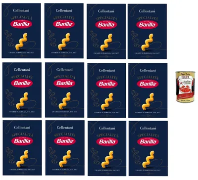 Produktbild von Barilla Cellentani 12x500g | Hartweizengrieß, spiralige Kurzpasta – al dente in 10 Min., vielseitig für Sugo, Ofen & Salat – Premium Vorratspack + Italian Gourmet polpa