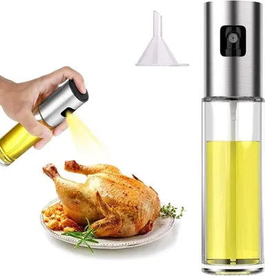 Produktbild von Öl Sprayer Flasche, 100ml Essig Sprayer Spender, Dressing Spray Grilling Olivenöl Glasflasche, für Küche Kochen Salat Brot Backen BBQ (1 Pcs)