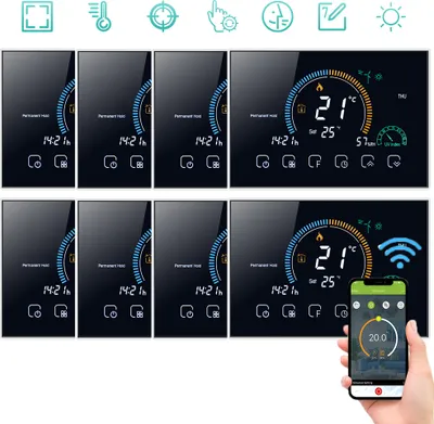 Produktbild von 8X WiFi Intelligent Raumthermostat Thermostat fußbodenheizung APP Control Voice Warmwasserbereitung Wandthermostat Digital LCD Kompatibel mit Amazon Echo Google Home Tmall Genie 95-240 V