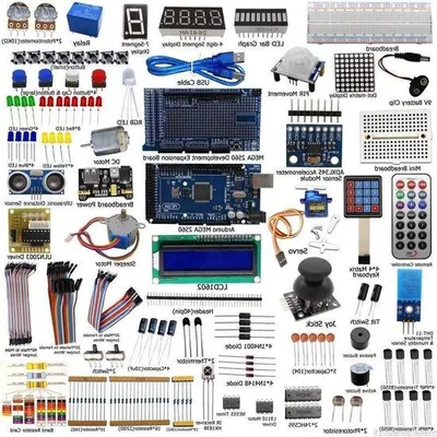 Image de Kits électroniques pour débutants - Kit de projet Arduino Mega2560 - Kit complet pour débutants avec écran LCD etde moteur
