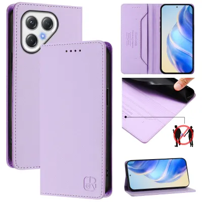 Produktbild von Lederhülle für Tecno Pova 7 4G Hülle Flip Brieftasche Kartenfächern Ständer Schutzhülle Violett