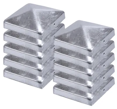 Produktbild von Unbekannt Pfostenkappen Zaunkappe Abdeckkappe Pyramide verzinkt 71 x 71 mm 10