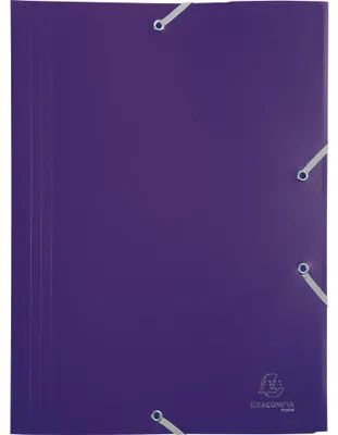 Produktbild von Exacompta 30x Sammelmappe +Gummizug 3 Klappen PP 400µ Eco A4 Violett 55918E