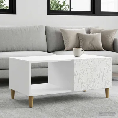 Zdjęcie produktu dla Maison Exclusive – stolik kawowy biały 90 x 50 x 40 cm materiał drewnopochodny