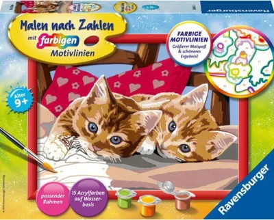 Image de Ravensburger 28342 Ravensburger Malen-nach-Zahlen Zwei Schmusekätzchen