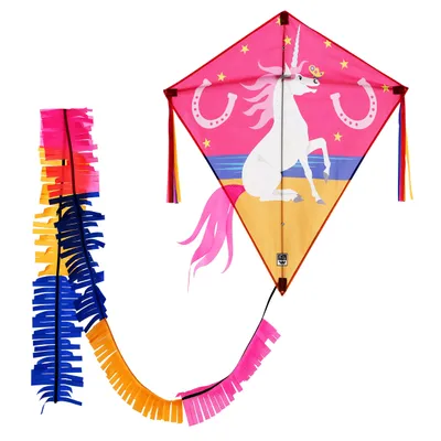 Immagine prodotto di Aquilone per bambini Wolkensturmer Eddy Unicorn 1149 Rosa 75 x 75 cm