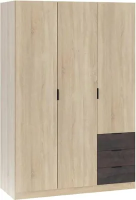 Immagine prodotto di Dmora Guardaroba 3 Ante Apaches 52x121 cm Marrone Rovere, Appendiabiti 3 Ante