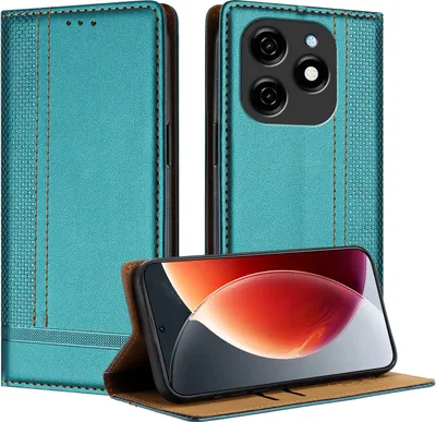 Immagine prodotto di Custodia per telefono cellulare per Tecno Spark 20 in pelle flip custodia protettiva con funzione stand verde