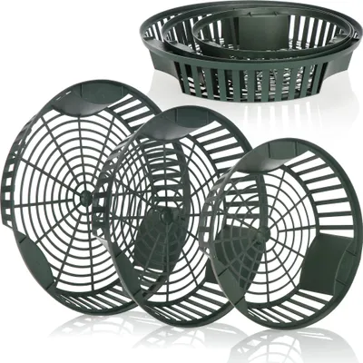 Produktbild von COM-FOUR® 6-teiliges Set Pflanzkörbe für Blumenzwiebeln, Anzucht-Pflanzschale zum Einpflanzen und Aufbewahren von Zwiebelpflanzen, grüne Zwiebelkörbe