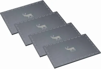 Produktbild von KitchenCraft Schiefer Tischsets "Wir lieben Weihnachten"
