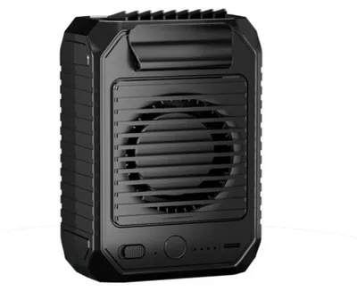 Produktbild von Tragbarer Mini-Ventilator - Taillenventilator mit Clip - 10000 mAh - 3 Stufen - Leise - USB-Wiederaufladbar - Starker Luftstrom - Freihändig - Schwarz