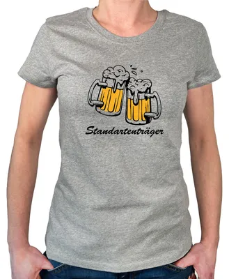 Produktbild von Huuraa Damen T-Shirt Standartenträger Schützenfest XL Sport Grey Bio Baumwolle Fairtrade Damenshirt Geschenkidee