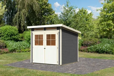 Produktbild von Karibu Gartenhaus Gerätehaus Glücksburg 3 terragrau 213x217x220 cm