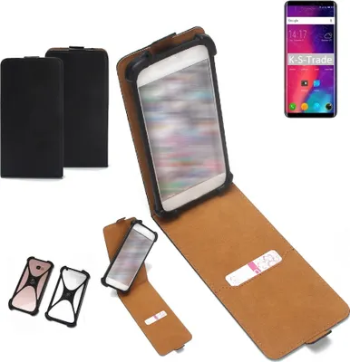 Produktbild von K-S-Trade Handyhülle Schutzhülle kompatibel mit Elephone U Pro Case Cover Flip Style Bumper schwarz 1x