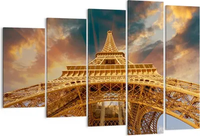 Produktbild von Bild auf Leinwand - Leinwandbild - Eiffle Architektur Paris - 150x100cm - Wand Bild - Wanddeko - Leinwanddruck - Bilder - Kunstdruck - Wanddekoration - Leinwand bilder - Wandkunst - EG150x100-2437