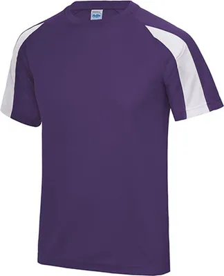 Zdjęcie produktu dla Just Cool JC003 | Contrast Cool Sport T-Shirt + WRAP z certyfikatem - Kolor: Purple/Arctic White - Rozmiar: XL