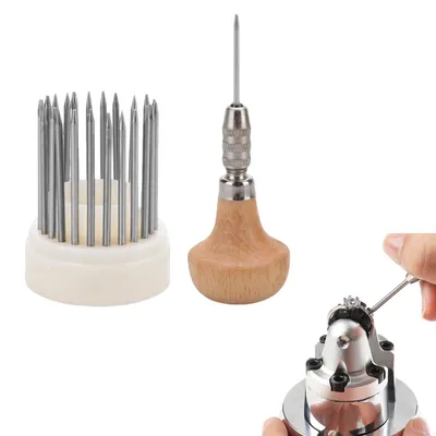 23-tlg. Gravurwerkzeug-Set für Schmuck, Metallnadeln + Holzgriff