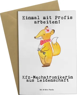 Produktbild von Mr. & Mrs. Panda babykarte Kfz-Mechatronikerin Leidenschaft - Weiß - Geschenk, Spruch, Gesellenprüfung, Ausbildung, einladungskarten, osterkarten, Lustig, Grußkarten