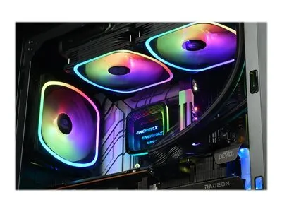 Produktbild von ENERMAX AQUAADV ARGB 240 AIO CPU Wasserkuehlung Intel LGA1700 AM5 Ready 330W+ TDP 2x 120mm PWM SquA RGB-Luefter (ELC-AQFA240-SQA)