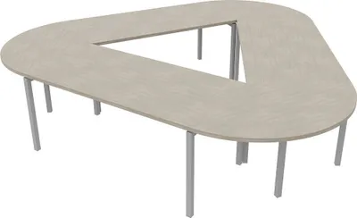 Produktbild von Quadrifoglio Konferenztisch Idea+ beton Trapezform, Vierkantrohr weiß, 320,0 x 298,0 x 74,0 cm