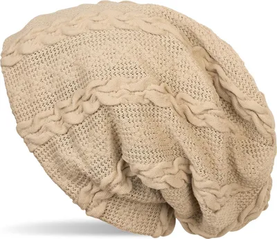 Produktbild von styleBREAKER warme Feinstrick Beanie Mütze mit Zopfmuster und Fleece Innenfutter, Slouch Longbeanie, Uni 04024131