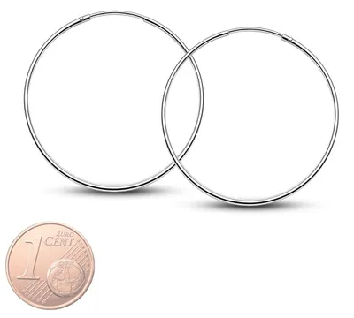 Produktbild von Creolen aus 925 Sterling Silber; Silbercreolen in der Größe - 40 mm