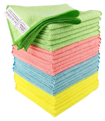 Zdjęcie produktu dla IDEA HOME, zestaw 24 sztuk ściereczek z mikrofibry, 230 g/m², bardzo chłonne, ściereczki do czyszczenia, 30x30 cm