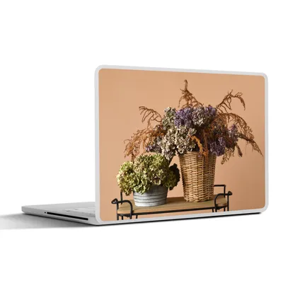 Produktbild von MuchoWow® Laptop Aufkleber Sticker Cover Getrocknete Blumen - Körbe - Stilleben 31x22.5 cm - Laptop-Deko