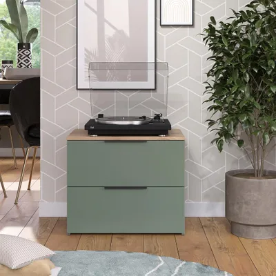 Image de Commode avec tiroirs Vicco Wido Vert 60x50cm avec 2 tiroirs, Model 56607