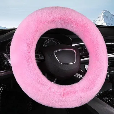 Obrázek produktu pro Měkký potah na volant, 38 cm, růžový, protiskluzový, zimní