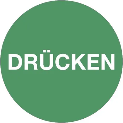 Produktbild von Dreifke® Aufkleber Piktogramm Drücken, Folie, Ø 100 mm