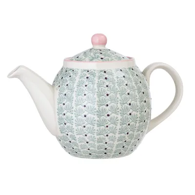 Zdjęcie produktu dla Bloomingville Maya, Pojedynczy dzbanek, 1200 ml, Zielony, Biały, Kamionka, 160 mm, 14 cm