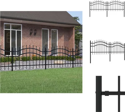 Obrázok produktu pre vidaXL Záhradný plot s hrotmi čierny 115 cm oceľový - Plotové panely
