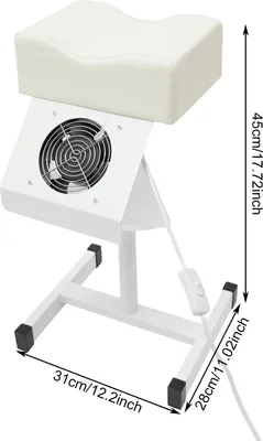 Image de Tabouret de pédicure, réglable en hauteur, design ergonomique, BLANC