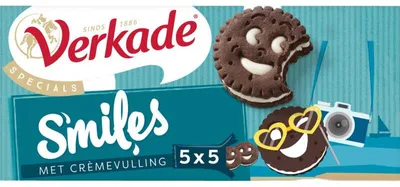 Produktbild von Verkade Smiles Kekse mit cremiger Füllung, 190 g – Knuspriger Snack
