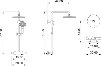 Produktbild von Duschsäule Thermostat 4011 PRO - Edelstahl - Schwarz - Inkl. Duschkopf & Handbrause