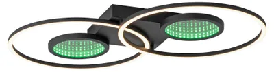 Immagine prodotto di Plafoniera LED RGB, nera, telecomando dimmerabile, H 7 cm