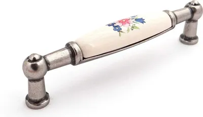 Produktbild von SOTECH Möbelgriff Landhaus BA 96 mm Blumendekor Porzellangriff