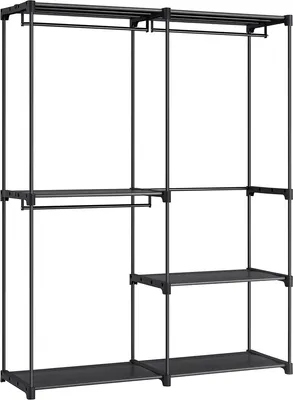 Immagine prodotto di SONGMICS Armadio a giorno, armadio a libera installazione, armadio a libera installazione, appendiabiti con binari, guardaroba, spogliatoio, camera da letto, 4