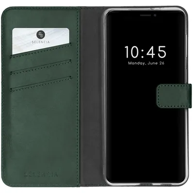 Imagen del producto de Funda de Cuero Auténtico tipo Libro para Apple iPhone 13 Pro - Verde