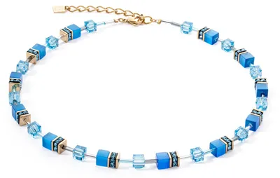 Produktbild von Coeur De Lion Damen Halskette 4020/10-0600 GeoCUBE® Iconic Mono Gold blau