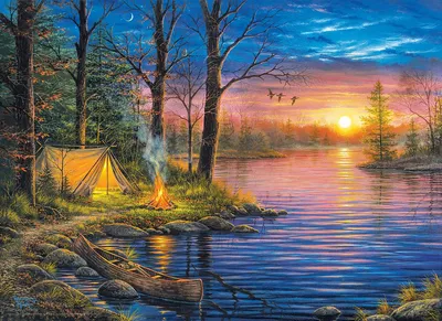 Produktbild von Eurographics Puzzle Evening Mist - 1000 Teile Naturmotiv