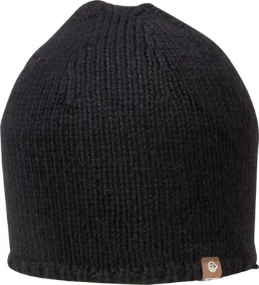 Giesswein Unisex leichte Strickmütze Merinowolle Hohe Munde in schwarz