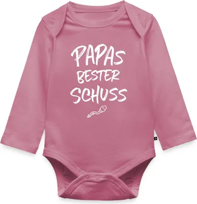 Produktbild von Spreadshirt Papas Bester Schuss Baby Party Tages Baby Body Langarm, 86 (12-18 M.), Mauve