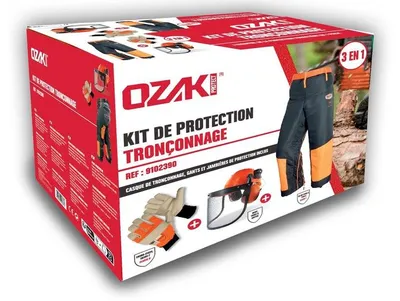 Produktbild von Schutzausrüstung für Kettensägen: Helm + Handschuhe + Visier